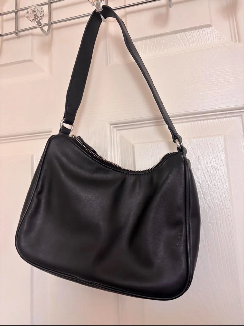 GUESS Black Shoulder Bag with Crystal Stud Detail